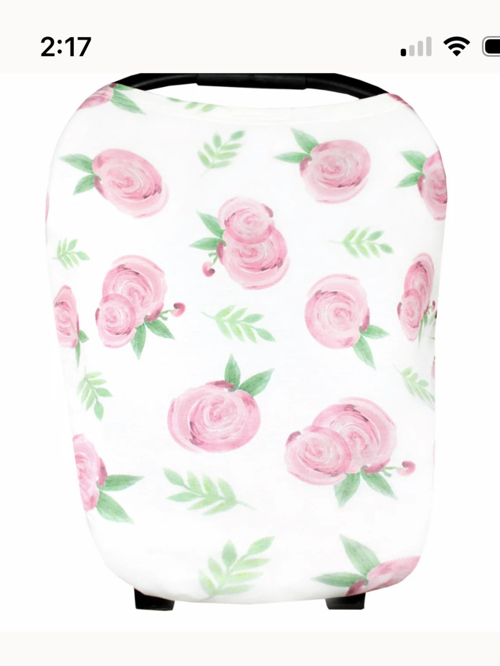 Floral Pink & Green Nursing Cover